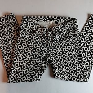 J. Crew Factory Aztec Print Pants Black & White